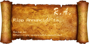 Ripp Annunciáta névjegykártya